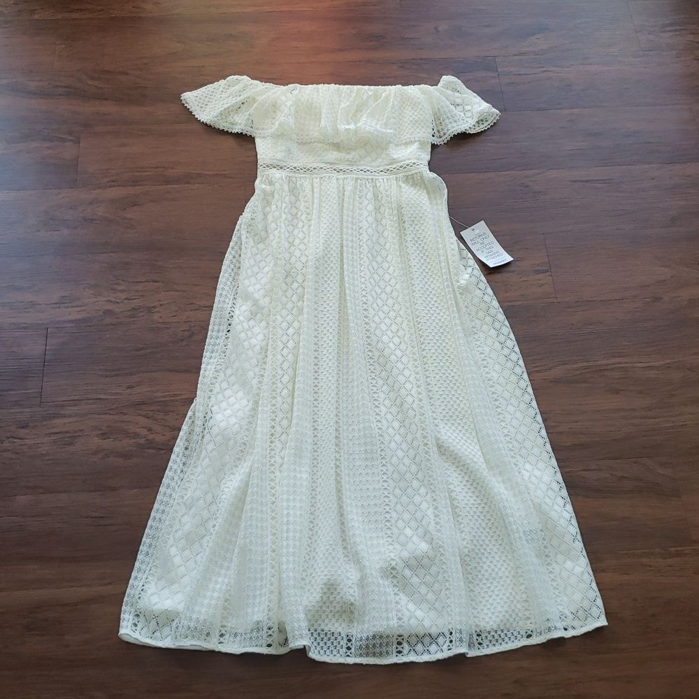 Jay Godfrey Cream Eyelet Feminine Lace Fairy Bride Cottagecore Maxi Dress Size 2 - Picture 2 of 10